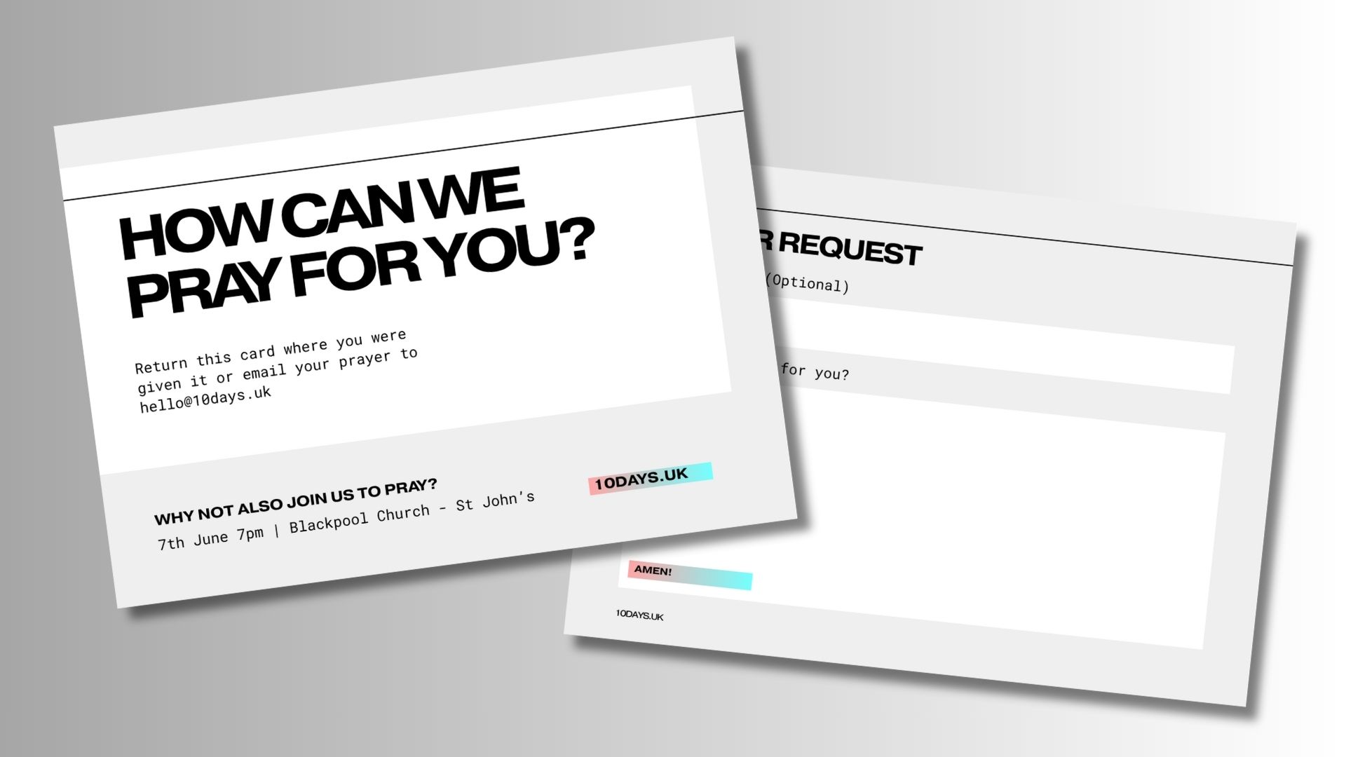 Prayer Request cards (800 x 40